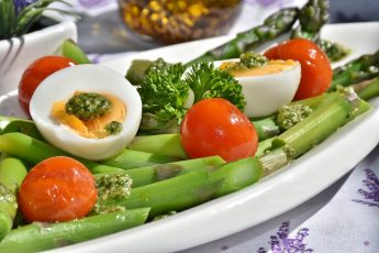 Meal Asparagus Dish Food Vegetables Egg Tomatoes